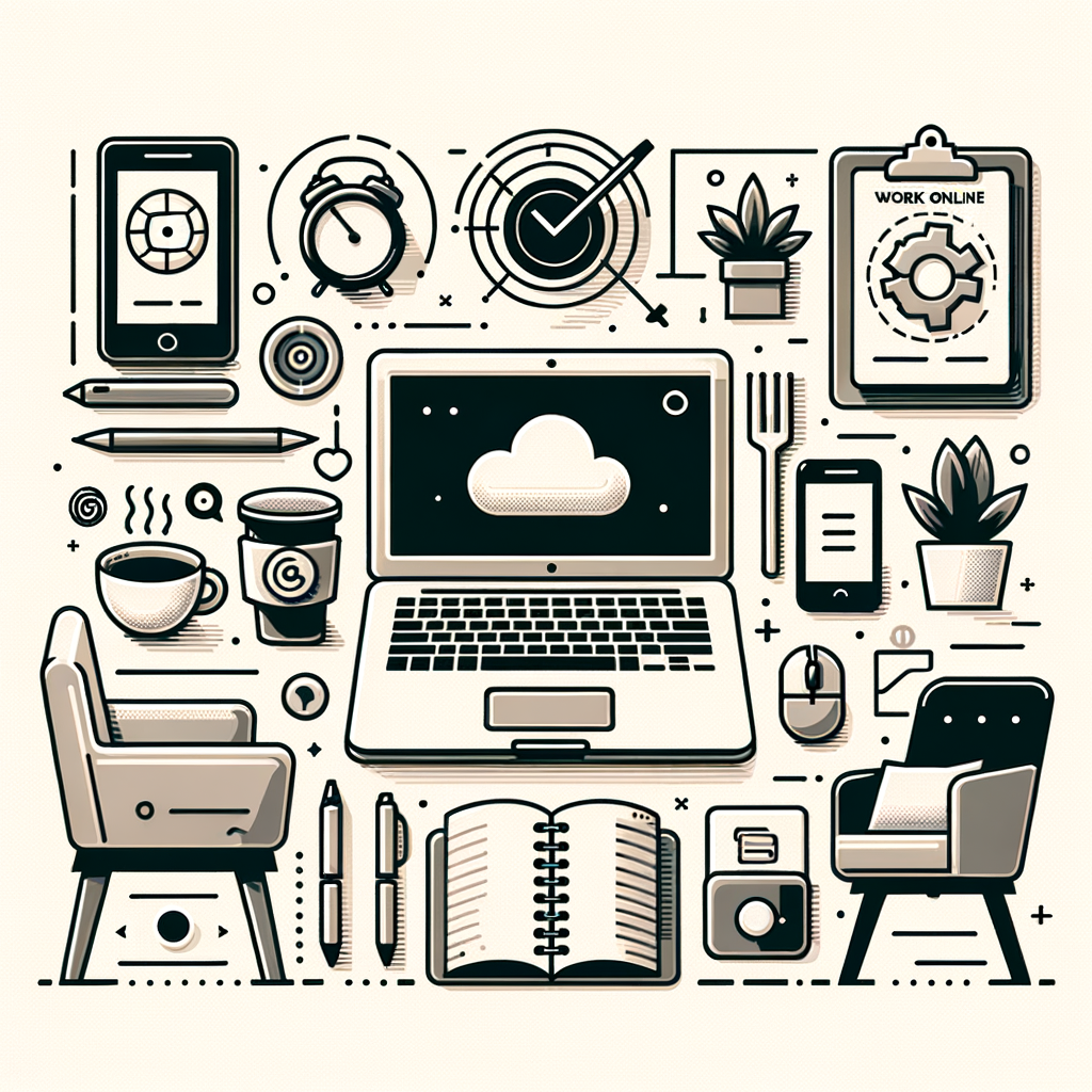 Минималистичное изображение на тему 'essential-tools-and-tips-for-succeeding-at-online-work' в кинематографическом стиле.