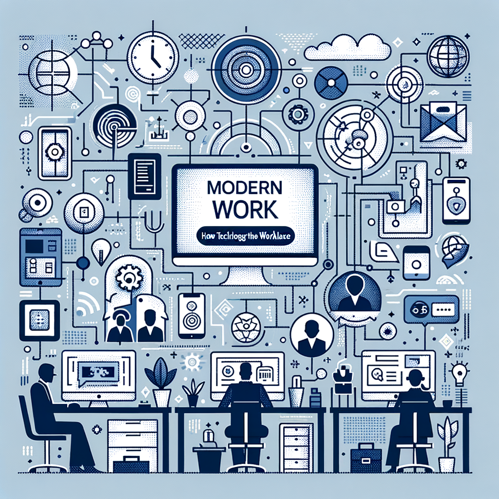 Минималистичное изображение на тему 'how-modern-technology-is-transforming-todays-workplace-environment' в кинематографическом стиле.
