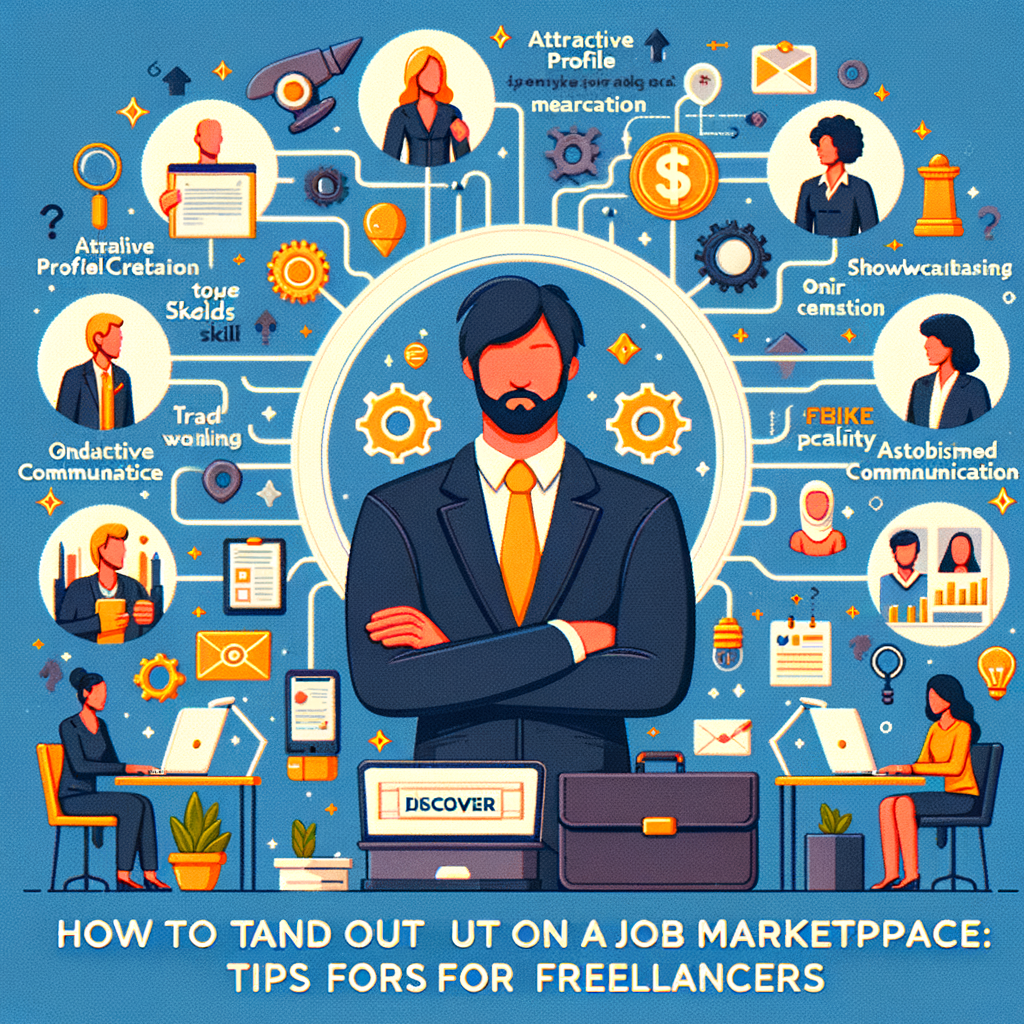Минималистичное изображение на тему 'how-to-stand-out-on-job-marketplaces-proven-tips-for-freelancers' в кинематографическом стиле.