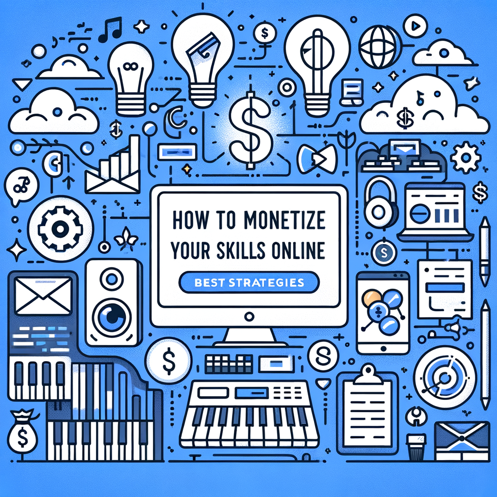 Минималистичное изображение на тему 'top-ways-to-monetize-your-skills-online-effective-strategies-explained' в кинематографическом стиле.